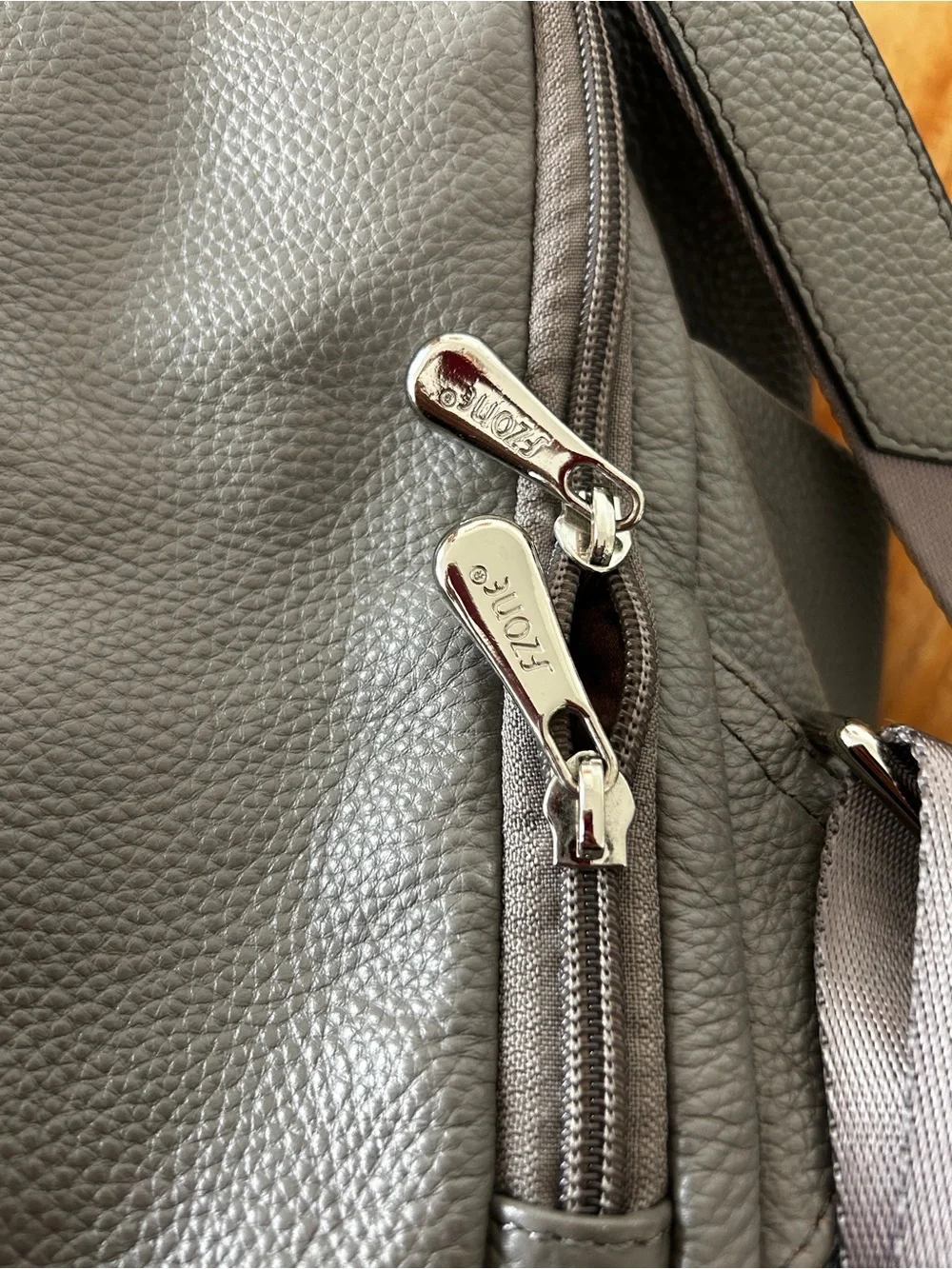S-ZONE Leather Backpack Purses for Women Antitheft Bag - Medium - Grey